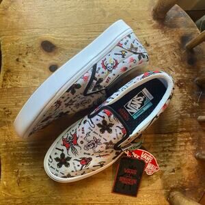 Vans x Stranger Things Custom Hellfire Club Slip On Shoe Men 8 Women's 9.5 NWOB